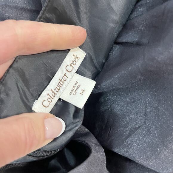 Coldwater Creek Dress size 14 Gray Beaded Flared Sequins Pleating Midi Lagenlook - Picture 9 of 9